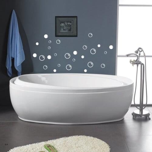 Free Shipping waterproof bathroom tile stickers, 50 Soap Bubbles bathroom decor wall quote art vinyl decal sticker