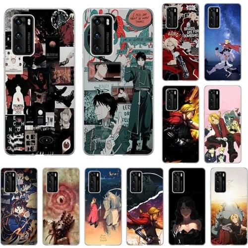 Fullmetal Alchemist Anime SOFT TPU Phone Case for Huawei Y7P P40 P30 P20 Lite Y9A Y6P Y9S Y8P Nova5t Y8S Y7A Y5P P-SMart Z Cover