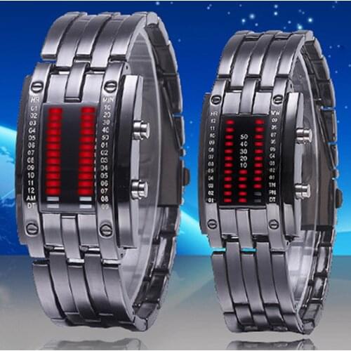 2018 Popular Brand Luxury Men\s Women\s Luxury Alloy Band Date Digital LED Bracelet Sport Wrist Watch couple watch watches