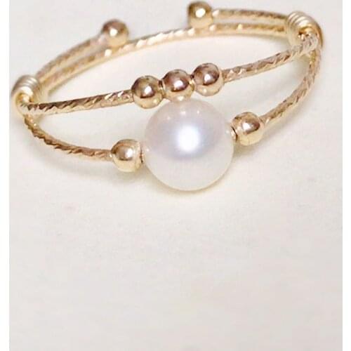 Natural Pearl Rings Handmade Gold Filled Birthday Gift Boho Anillos Mujer Bague Femme Rings For Women Gold Jewelry