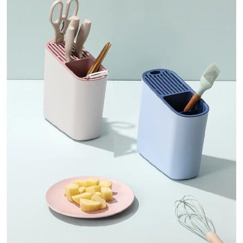 Multifunctional Knife Spoon Fork Holder Kitchen Storage Box Drying Rack Drainer Cutlery Organizer Cooking Tool Shelf