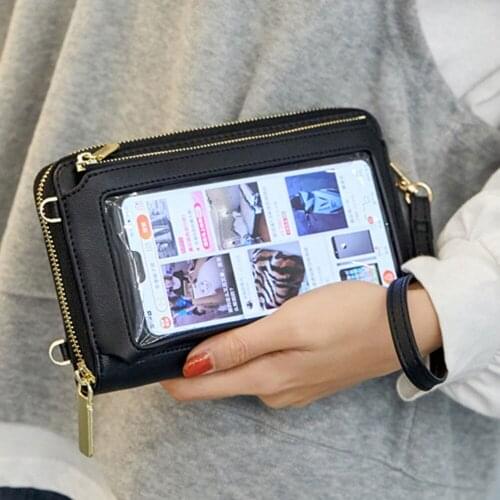 Multi-functional Touchable Cell Phone Pocket Card Purse Mini Crossbody Shoulder Bags Women Ladies Small Bag Female Messenger Bag