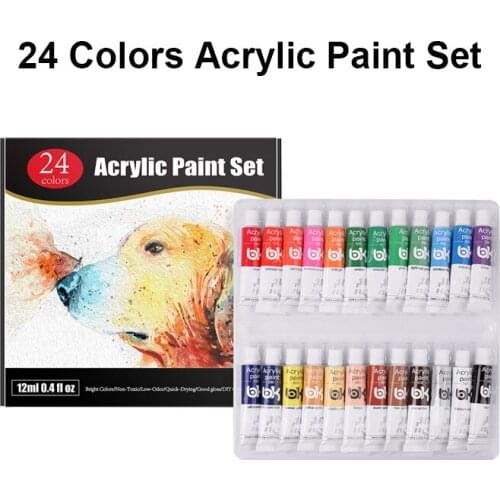 Professional Acrylic Paint Set For Painting 24 Colors Fabric Paint For Textiles Wall Drawing Glass Paint Art Supplies