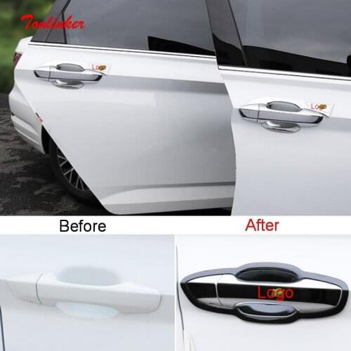 Tonlinker Exterior Car Door Handle Cover Stickers for Volkswagen Jetta MK7 2019-20 Car Styling 4 PCS ABS/Metal Cover Stickers