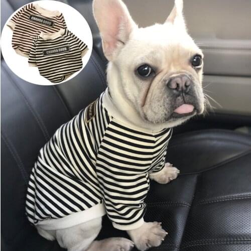 Autumn Winter Pet Dog Clothes Striped Pet Dog Hoodie French Bulldog Clothing For Dogs Costume Parent-Child Pet Clothes For Dogs