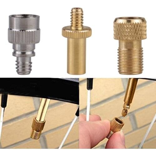 3Pcs Valve Adapter Pump Converter French To American Copper Valve Adaptor Wheels Gas Nozzle Tube Tool Bike Bicycle Accessories