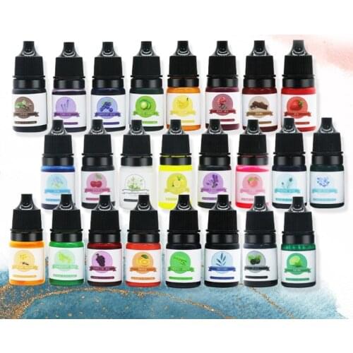 24 Colors Epoxy Resin Pigment Transparent Non-Toxic UV Epoxy Resin Dye Liquid for UV Resin Coloring Resin Jewelry Making