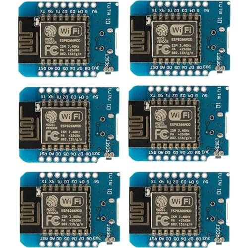 6 PCS ESP8266 ESP-12 Wemos D1 Mini WiFi Development Board Micro USB 3.3V Based On ESP-8266 With Pin ESP12 WeMos D1 Mini Module