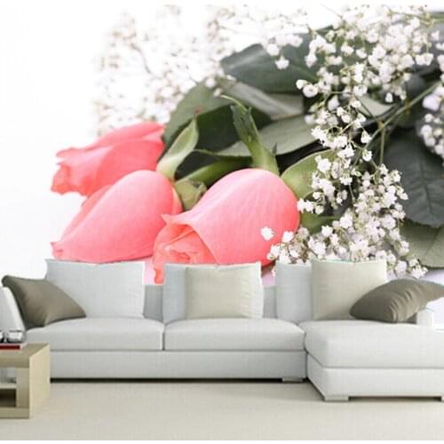 Custom 3D murals,Roses Closeup Pink color Flowers wallpapers ,living room sofa TV wall children bedroom wall paper