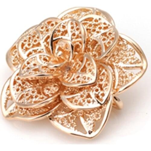 Gold Plated Filigree Flower Embellishments Findings (2PCS)