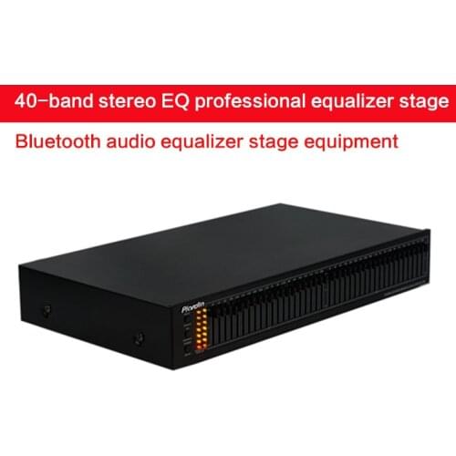 40-segment Stereo EQ Professional Audio Equalizer, Dual 20-segment Performance Stage/KTV Bluetooth Fever Audio Equalizer
