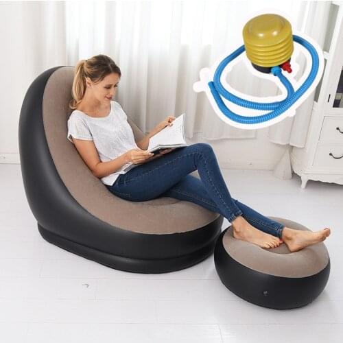 Simple 2 Set Portable Lazy Inflatable Sofa Outdoor Beach Fashion High Quality Inflatable Bed Outdoor Furniture Garden Sofas