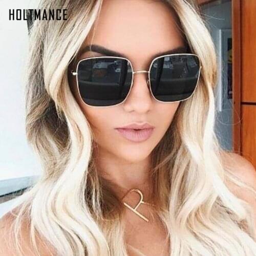 Luxury Square Sunglasses Retro Big Women Sun Glasses Vintage Large Gradient Beach Shades Web Celebrity Oculos Male Feminino