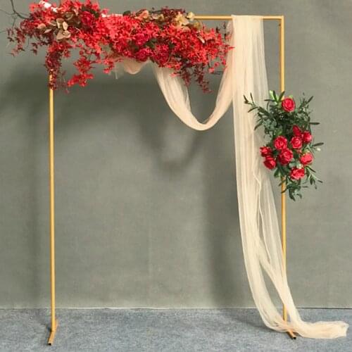 Wedding Arch Background Frame Wrought Iron Flower Stand Custom Home Birthday Party Background Wall Decorative Shelf Gold White