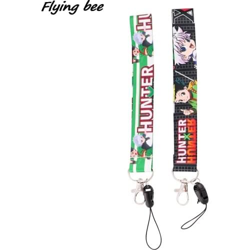 X1926 Full-time Hunter Anime Boy Short Neck Strap Lanyards ID Badge Card Holder Keychain Phone Gym Strap Webbing Necklace Gift