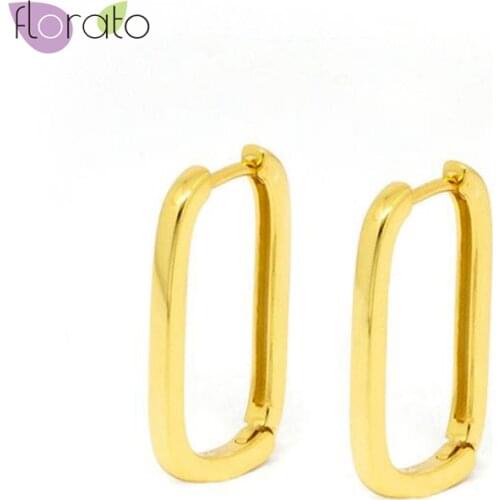 925 Sterling Silver Ear Buckle Square Simple Style Hoop Earrings European And American Style For Women Elegant Birthday Gifts