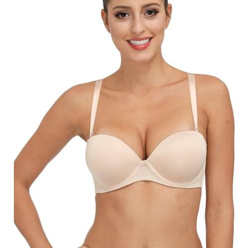 Vgplay 1/2 Cup Women Bra Plus Size Convertible Straps Side Closure Underwear Plunge Solid Underwire Brassiere