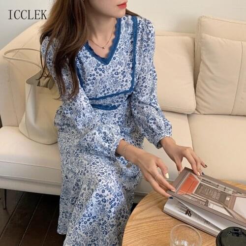 2021 Summer Dress Vintage French Elegant Floral Women V-Neck Waist And Thin Fishtail Dress Korean One-Piece Office Ladies Dress