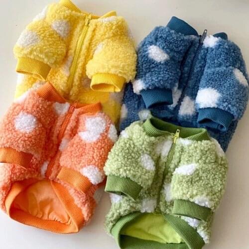 Winter Dog Clothes Warm Fleece Dot Clothes For Dog Thickened Pet Coat Sweater For Small Medium Puppy Dog Chihuahua Yorkshire