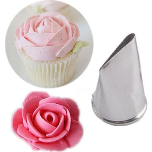 1 Pcs Rose Petal Piping Nozzle Cake Decorating Icing Tip Stainless Steel Pastry Nozzles For Cream Flower Petal