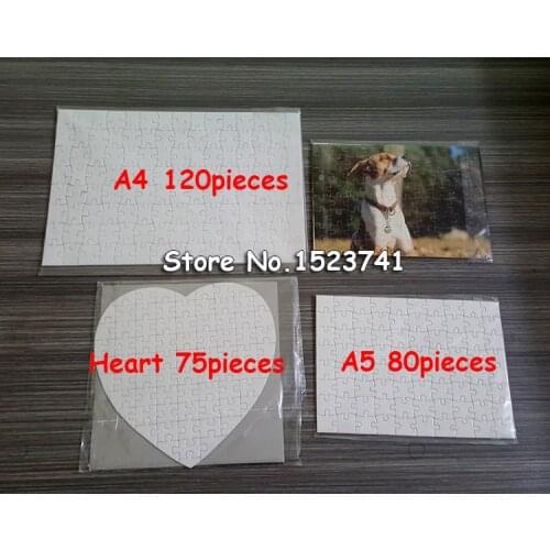 10x A5 A4 For Heat Press Machine DIY Blank Dye Sublimation Printable Jigsaw Puzzle Unique Gift for Heat Press Transfer Paper