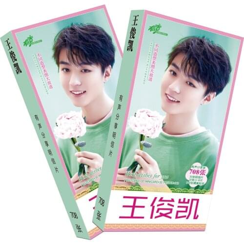 2 PCS Karry Wang Junkai China Male Actor Singer Picture Photo Sticker Postcard Box Set Birthday Christmas New Year Gift