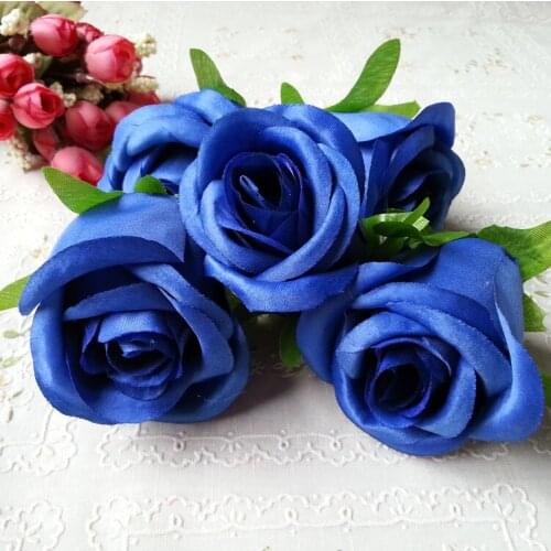50PCS 6CM 8Colors Artificial Silk Rose Flower Head For DIY Wedding Wall Arch Flower Bouquet Props Accessoires Festival Supplier