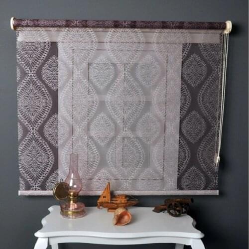 FREE SHIPPING Purple Color Zebra Roman Roller Blinds Curtain Decor Double Layer Home Living Room Window Kitchen Bathroom Bedroom