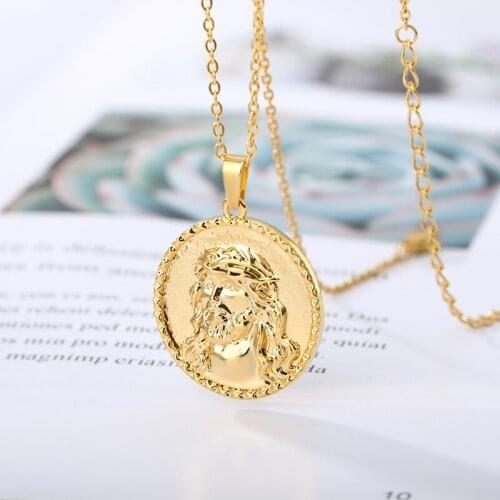 Goth Gold Chain Jesus Pendant Necklace For Women Men Stainless Steel Necklace Pendant Boho 2020 Trend Jewerly Christmas Gift