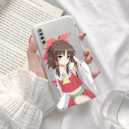 Hakurei Reimu anime girl Phone Case Transparent for Redmi note cc K 30 10 20 8 9 8 S E T X PRO cover funda shell