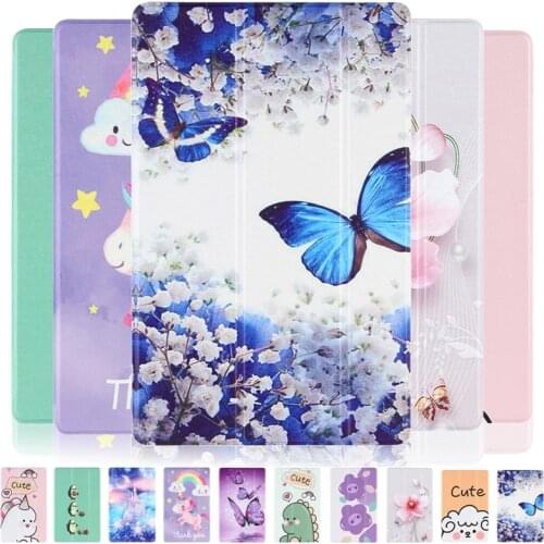 For iPad Case 6th 7th 8th Gen Butterfly Cartoon Cute Case for iPad 9.7 2017 2018 iPad 10.2 2019 2020 iPad 8 7 6 5 Air 3 2 1 Case