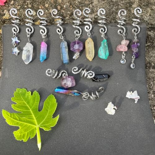 Color Crystal Viking Spiral Beaded Witchcraft Braid Retro Hair Accessories Witchcraft Hair Accessories Hairpin Gift