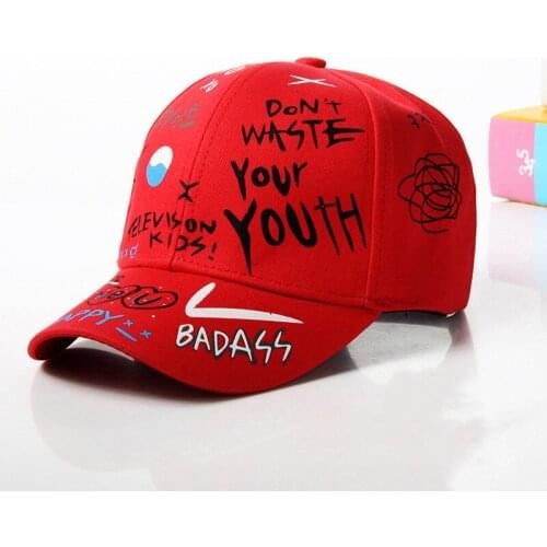 Kids Children Cap Graffiti Letters Toddler Baseball Caps Personality Casual Boys Girls Fashion Street Dance Hip-hop Snapback Hat