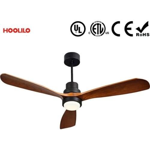 52inch 3 Solid Wood Blade Energy Saving Smart Modern Ceiling Fan with LED Lights Ventilador De Techo AC Motor 3 Speeds 110V 220V