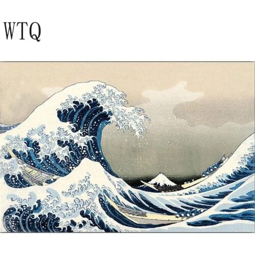 Canvas Painting The Great Wave Off Kanagawa Japanese Painting Posters and Printed Wall Art Posters Wall Decor Home Decoration