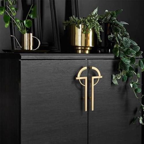 Classic Gold Furniture Cabinet Handles DIY Retro Solid Brass Door Knob Cupboard Drawer Pulls For Home Renovation And Improvement