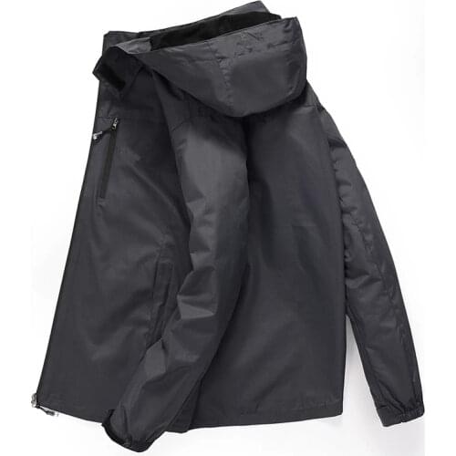 Mens Waterproof Windproof Jacket Spring Autumn Casual Breathable Hooded Coat Outdoor Windbreaker Military Mountain Jackets 7XL