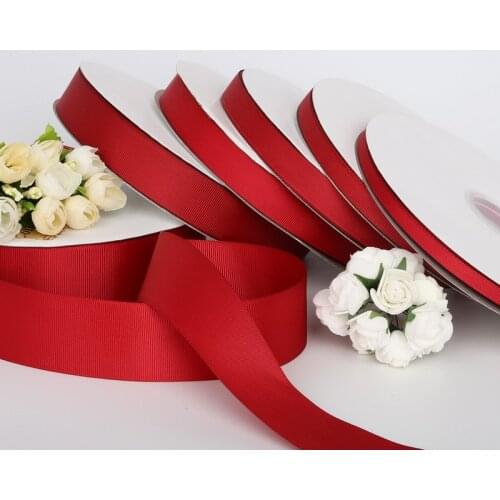 100 Yards Burgandy Stripe Satin Ribbon Claret Polyester Grosgrain Ribbon for DIY Crafts Gift Packing Wedding Party Decoration