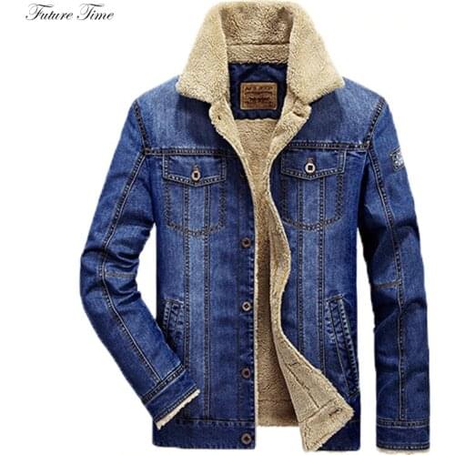 M-6XL Men Jacket And Coats Brand Clothing Denim Jacket Fashion Mens Jeans Jacket Thick Warm Winter Outwear Male Streetwear YF056