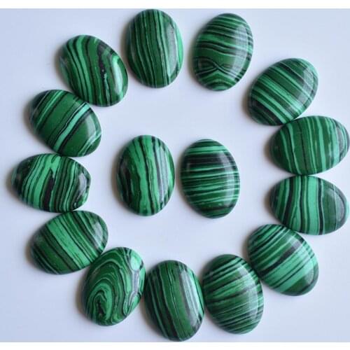 Fashion hot sale good quality Malachite Stone Oval CAB CABOCHON for jewelry Accessories 18x25mm wholesale 30pcs/lot free