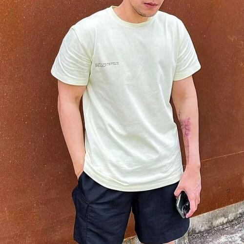 Solid Color Short Sleeve Men Tshirts 100% Cotton Environmental Protection Dye O-Neck Tops, New Summer Casual Streetwear