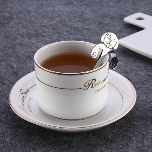 Creative Cartoon Dog Ice Cream Dessert Cute Dog Coffee Tea Spoon Mug Hanging Spoon Home Tea Tool LX4698