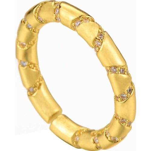 Cubic Zirconia Round Circle Rings Crystal Jewlery Gold Adjustable Anillos Para Hombre Wedding Ring For Women Men Couple Ring