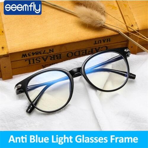Seemfly Fashion Square Design Glasses Blue Light Blocking Eyeglasses Frame Women Student Big Size Prescription Computer Eyewear