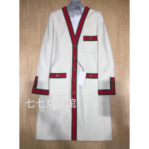 Fall size New big and Winter Ladies Monochrome Single row Mid long Card Coat can customized big size