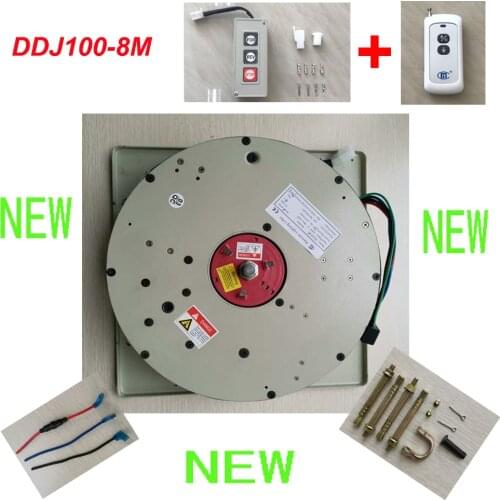 100KG 8M Drop Wall Switch+Remote Control Chandelier Hoist Lighting Lifter Electric Winch Light Lifting System 110V-120V,220-240V