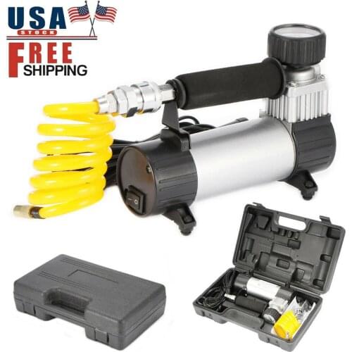 Portable Electric Auto Tyre Air Compressor Pump Tire Inflator Pressure Gauge