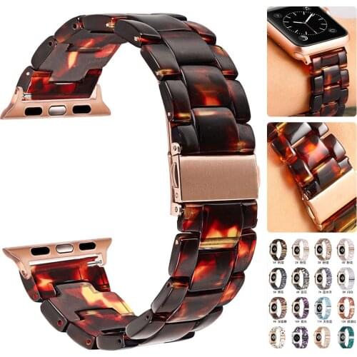 Resin strap For Apple Watch 44mm band iwatch Series 5 4 3 2 1 Wrist watch Accessories 42mm loop 38mm bracelet Replacement 40mm