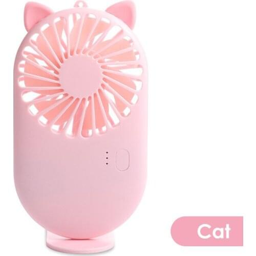 Hand-held Small Fan Low-power Silent And Windy Summer Artifact Portable Mini Cute Fan Two Colors Available