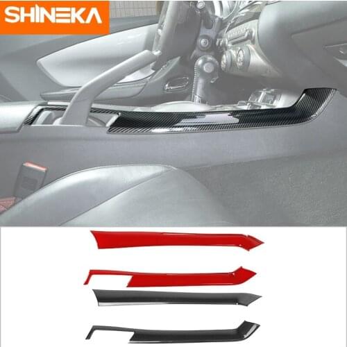 SHINEKA ABS Car Gear Shift Panel Side Decoration Sticker Interior Accessories For Chevrolet Camaro 2010 2011 2012 2013 2014 2015